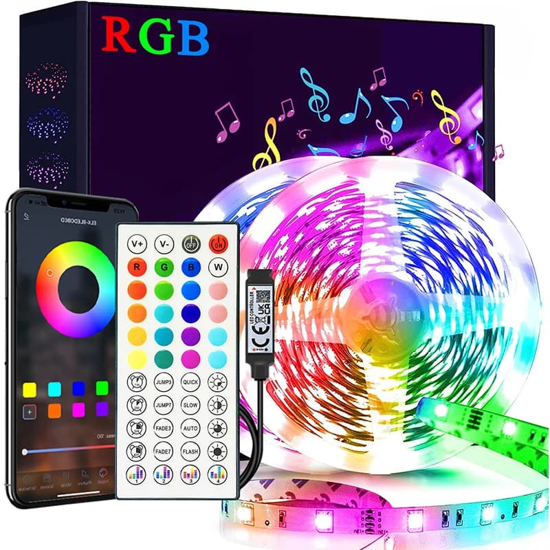 1M-40M RGB LED Strip Lights Music Sync USB 5V Remote Control Led Ribbon Flexible Lamp For Room Party TV Desk Bedroom Decoration - TRENDING | DealPlug Jamaica
